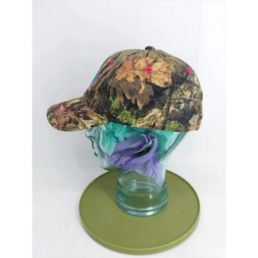 Mossy Oak Pink and Turquoise Camo Hook n Loop Hat